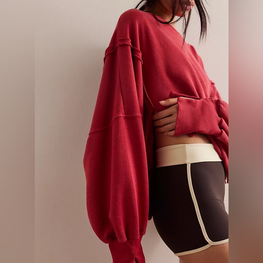 Free People Cropped Camden Sweatshirt NWOT